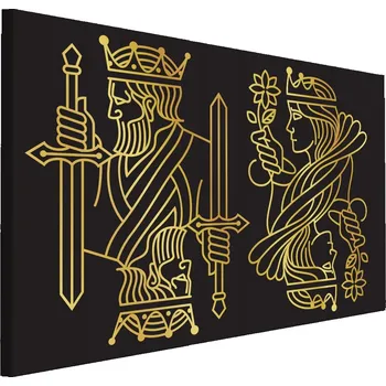 Obraz Obraz na zeď Vzor Král DÁMA Černé Pozadí Hra 90x60