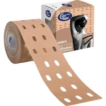 Tejpovací páska Děrovaný tejp CureTape® PUNCH 5 cm béžový Lepší prokrvení