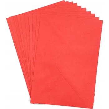 Obálka OBÁLKA OBDÉLNÍKOVÁ C6 11,4 cm x 16,2 cm SVĚTLE ČERVENÁ 120g 10 kusů