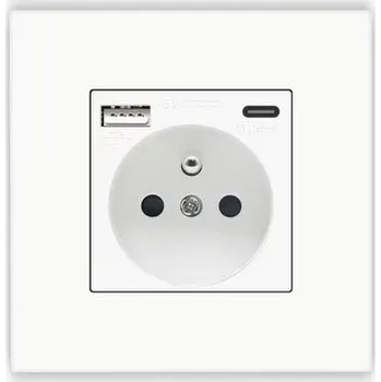 Elektrická zásuvka Elektrická Zásuvka, USB nástěnná | BSEED bílá