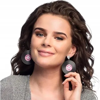 Náušnice SUPER Disco Náušnice PRL 70. léta 64427 80. léta Retro Vinylové desky