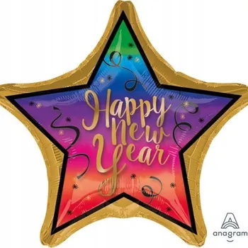 Balónek AMSCAN Fóliový balónek hvězda Šťastný Nový Rok - 71 cm - 1 ks univerzální