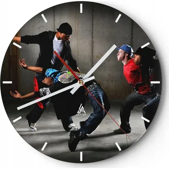 Hodiny Nástěnné hodiny do kuchyně 30x30 Tanec Skleněné hodiny do obýváku Loft Tiché