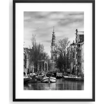 Obraz Foto obraz plakát na zeď v černém rámu 40x50 město plakáty do obýváku