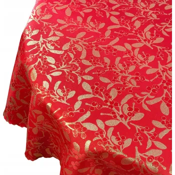 ubrus Vánoční ubrus Jmelí Červeno-Zlatý Kulatý prům. 100 cm