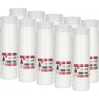 Svíčka Parafínové vložky do hřbitovních svíček BISPOL WP7N 144H 10 Ks + zápalky DABSTER_ PL a38