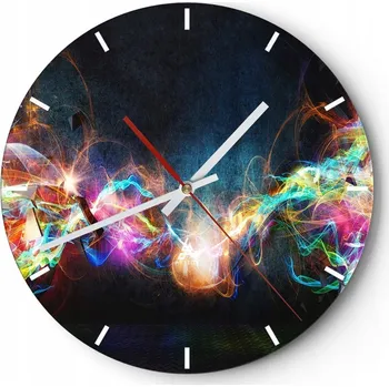 Hodiny Nástěnné hodiny do kuchyně 30x30 Abstrakce Skleněné hodiny do obýváku Tiché