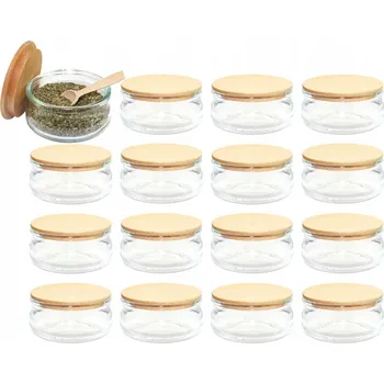 Sklenice 16x Nádoby na koření sklenice na koření 210ml s víčkem a lžičkou