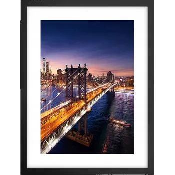 Obraz Obraz plakát v černém rámu do obýváku 30x40 foto plakáty města na zeď