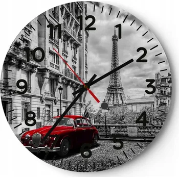 Hodiny Kuchyňské nástěnné hodiny 30x30 Město Moderní skleněné hodiny do obýváku Tiché