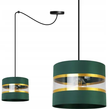 ZÁVĚSNÉ STROPNÍ SVÍTIDLO PAVOUK LUSTR GLAMOUR JEDNODUCHÝ SE ZLATÝM STÍNIDLEM