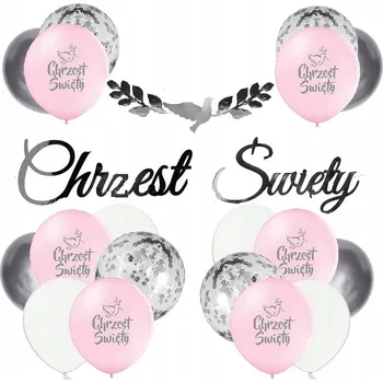 Balónek Růžové balónky na křtiny KŘEST