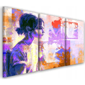 Obraz OBRAZ TRYPTYK DO OBÝVÁKU Žena Abstrakce 60x40
