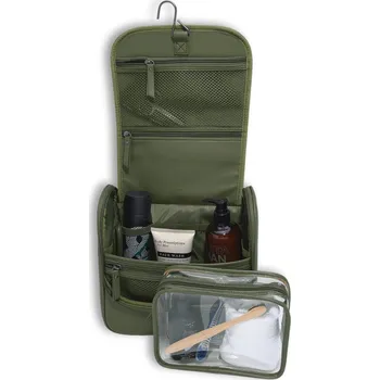 Stackers, Panská kosmetická taška Hanging Washbag Green Canvas | zelená 76408