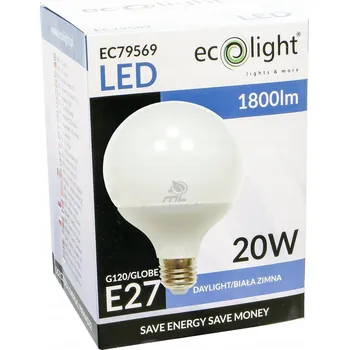 Žárovka LED žárovka E27 20W (ekvivalent 150W) 1800Lm studená bílá CW kulatá