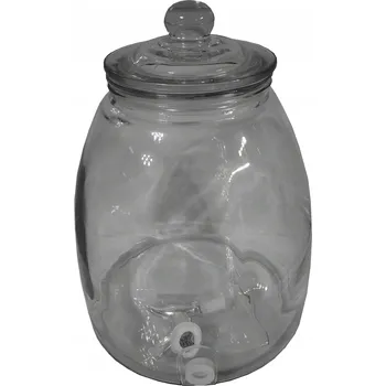 Sklenice SKLENĚNÝ SKLENICE S KOHOUTEM 9,3L VELKÁ LIMONÁDA