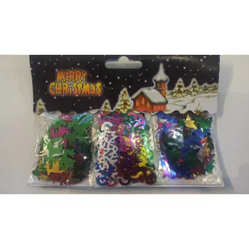 Vánoční dekorace Sada vánočních ozdob konfety andělíčci hvězdičky (3 sáčky)