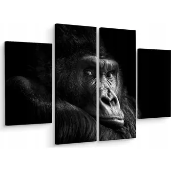 Obraz Čtyřdílný obraz GORILA Opice Portrét 3D 200x150
