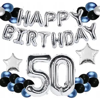 Balónek BALÓNKY SADA k padesátým narozeninám číslice 50