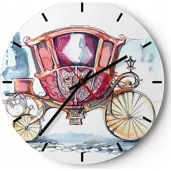 Hodiny Velké nástěnné hodiny 40x40 cm pro děti, skleněné hodiny Kulatý, tiché