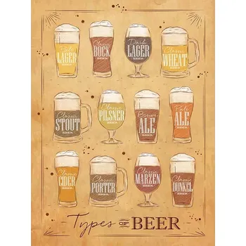Obraz Cedule Types of Beer
