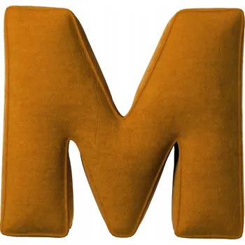 Polštář Polštář velurový písmeno M, 40 cm VELKÝ, medová
