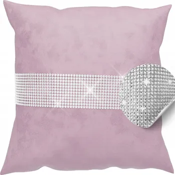 Polštář Povlak na polštář 50x50 velur se zirkony dekorativní sametový do obýváku