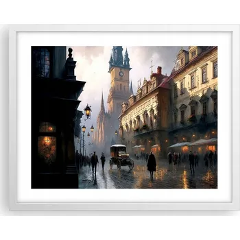 Obraz Obraz plakát na zeď v bílém rámu 50x40 staré město foto do obýváku