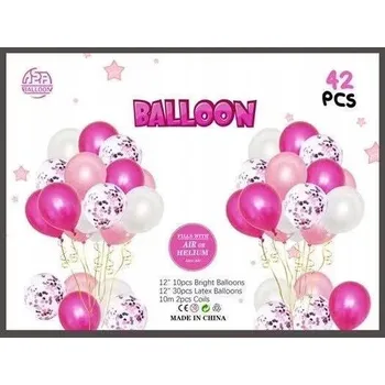 Balónek VELKÁ Sada Balónků na Oslavu Narozenin RŮŽOVÁ (42 ks)