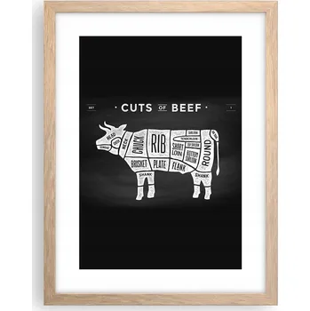 Obraz Obraz plakát v rámu světlý dub do obýváku 30x40 gastronomie na zeď