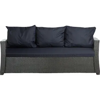 Polštář Sada polštářů na zahradní pohovku/sedací soupravu pro 3 osoby, tmavě modrá