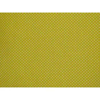 Bavlněná látka Puntíček 2 mm na žluté