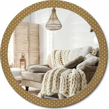 Zrcadlo Zrcadlo s potiskem do koupelny kuchyně předsíně Retro vzor Velké fi 100 cm