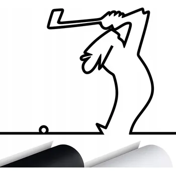 Samolepicí dekorace na vozidlo NÁLEPKA Grafika na auto - Postavička hrající golf - LINKA 15x11 cm