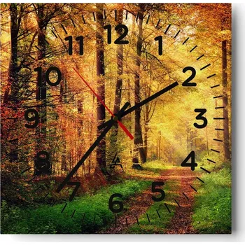 Hodiny Nástěnné hodiny do obýváku 40x40 Krajina Bezhluczne Skleněné hodiny Tiché