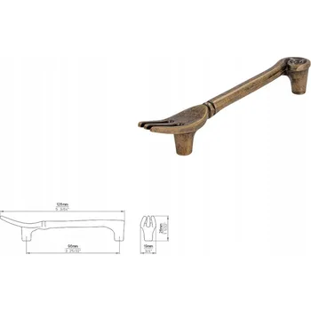 Nábytková úchytka SIRO 1051-128ZN10 stará mosaz