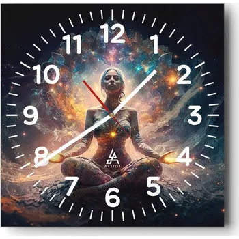 Hodiny Nástěnné hodiny do obýváku 40x40 Meditace Tiché Skleněné hodiny Bez Hlučnosti