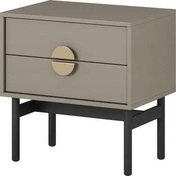 Noční stolek Noční stolek Stoon 55 cm Béžová/Cappucino - Selsey Design