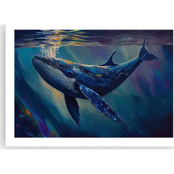 Obraz Plakát bez rámu do obývacího pokoje ložnice 70x50 velryba moderní módní obraz