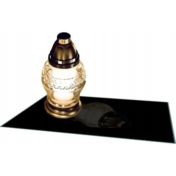 Obraz SKLENĚNÁ PODLOŽKA POD HŘBITOVNÍ SVÍČKA KVĚTINY NA PAMÁTNÍK 52x35 ČERNÁ