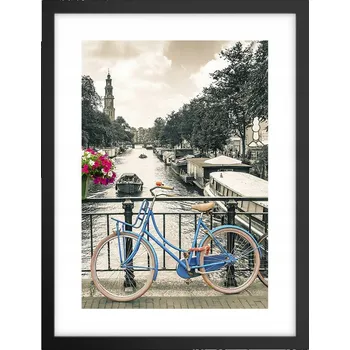 Obraz Obraz plakát v černém rámu do obýváku 30x40 foto plakáty města na zeď