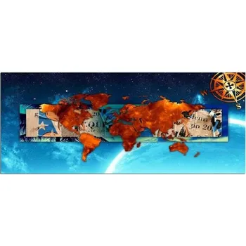Obraz Obraz Ohnivá mapa světa 70x25