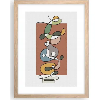 Obraz Obraz plakát v rámu světlý dub do obýváku 30x40 abstrakce foto na zeď