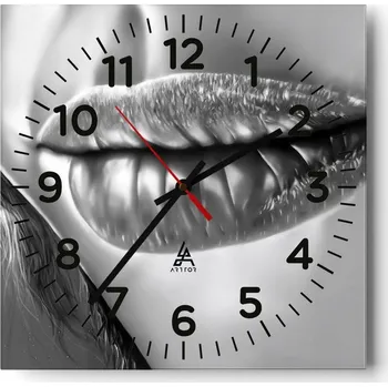 Hodiny Kuchyňské nástěnné hodiny 30x30 Žena Skleněné hodiny do obýváku Moderní Tiché