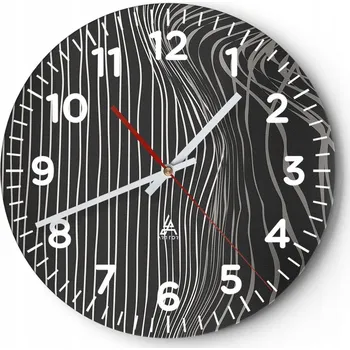 Hodiny Nástěnné hodiny do obýváku 40x40 Abstrakce Kulatý Skleněné hodiny Loft Tiché