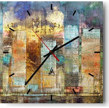 Hodiny Velké nástěnné hodiny 40x40 Miato Urban Skleněné hodiny Tiché