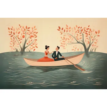 Plakát Plakát Romantická Eskapáda po Řece bez rámu 91,5 x 61 cm