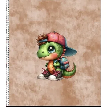 Panel - Teplákovina- Dino s baťohem 50x45