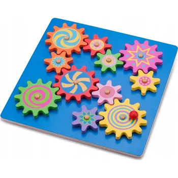 Dřevěná hračka NEW CLASSIC TOYS TABULKA PUZZLE OZUBENÁ KOLA