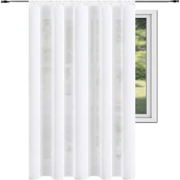 Záclona Záclona Syl Mar voál hladká bílá 300 x 250 cm páska